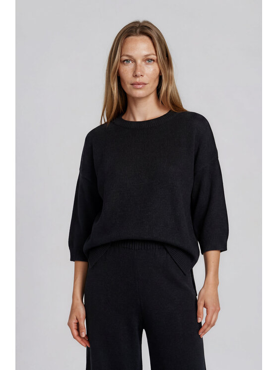Fobya Fobya Bluzka F3013 Czarny Basic Fit