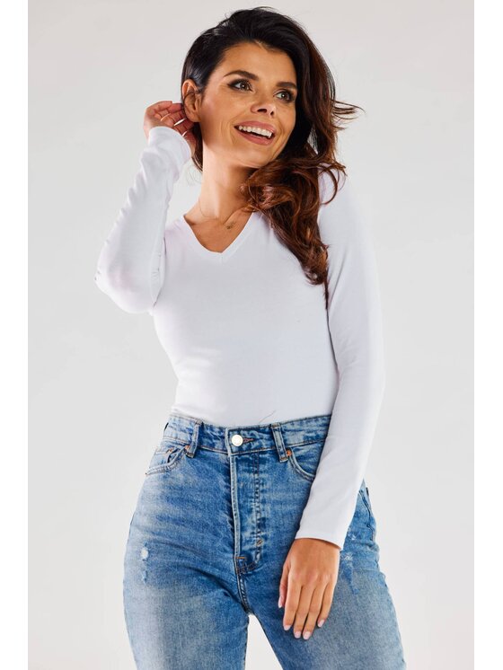 Infinite You Infinite You Bluzka M289 Biały Basic Fit