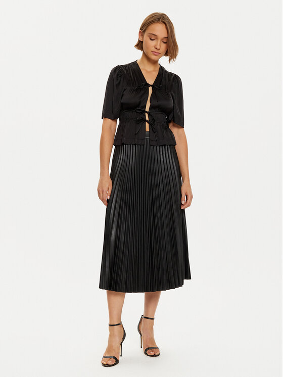 LOLA CASADEMUNT lola_casademunt Πλισέ φούστα LF2408003 Μαύρο Regular Fit