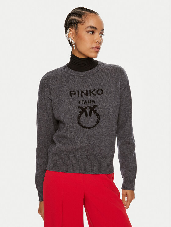 PINKO Pinko Пуловер Burgos 100414 Y7Z4 Сив Regular Fit