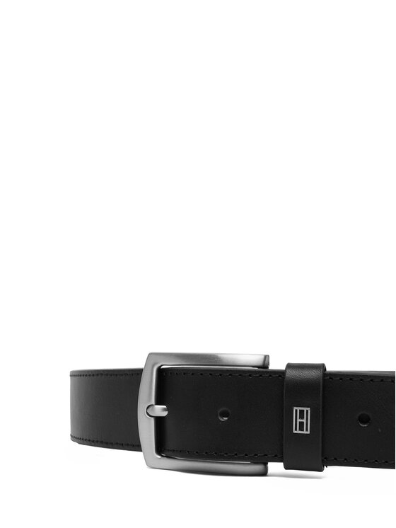 Tommy Hilfiger Tommy Hilfiger Josta Denton Square Buckle Leather Belt AM0AM14188 Melns