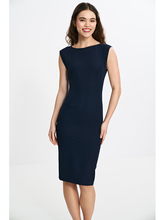 NIFE NIFE Sukienka codzienna S266 Granatowy Fitted Fit