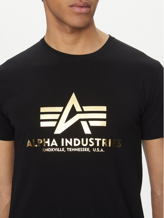 Alpha Industries Alpha Industries Tričko AI.100501FP-583-4XL Čierna Basic Fit