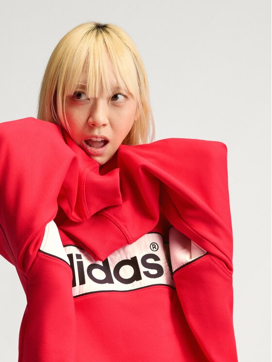 adidas adidas Bluza 172441 Czerwony Oversize