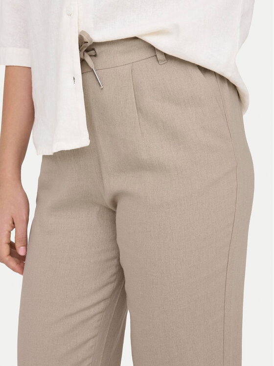ONLY ONLY Hlače iz tkanine Caro Poptrash 15278710 Bež Comfort Fit