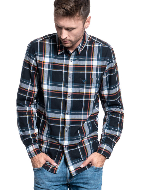 Mustang Mustang Camicia CLEMENS CHECK PLUS Arancione Regular Fit