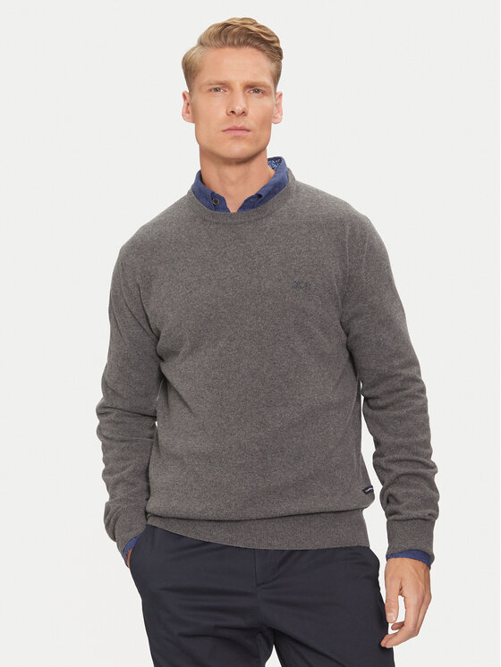 La Martina La Martina Pulover ZMS024 YW106 Gri Regular Fit