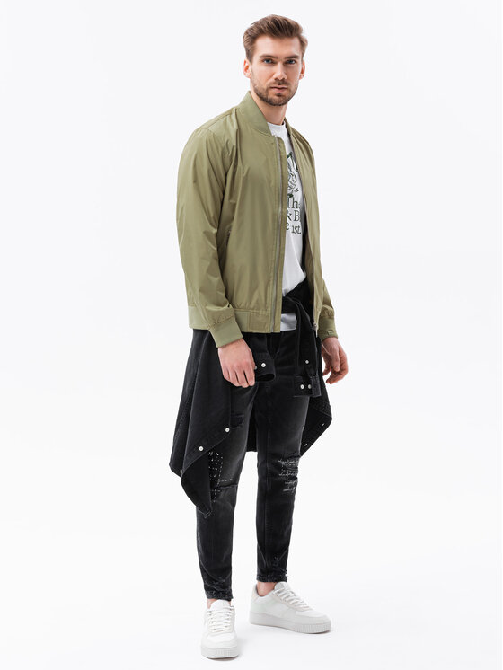 Ombre Ombre Kurtka bomber C439 Zielony Regular Fit