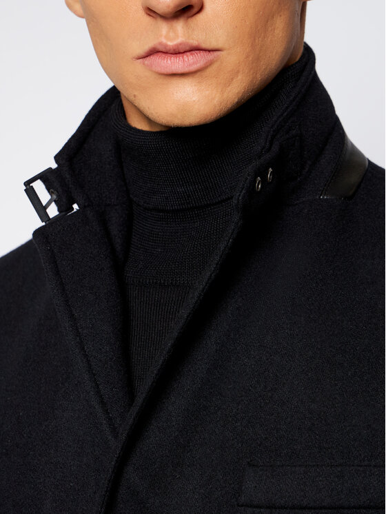 KARL LAGERFELD KARL LAGERFELD Вълнено палто Twister 455704 502799 Черен Regular Fit
