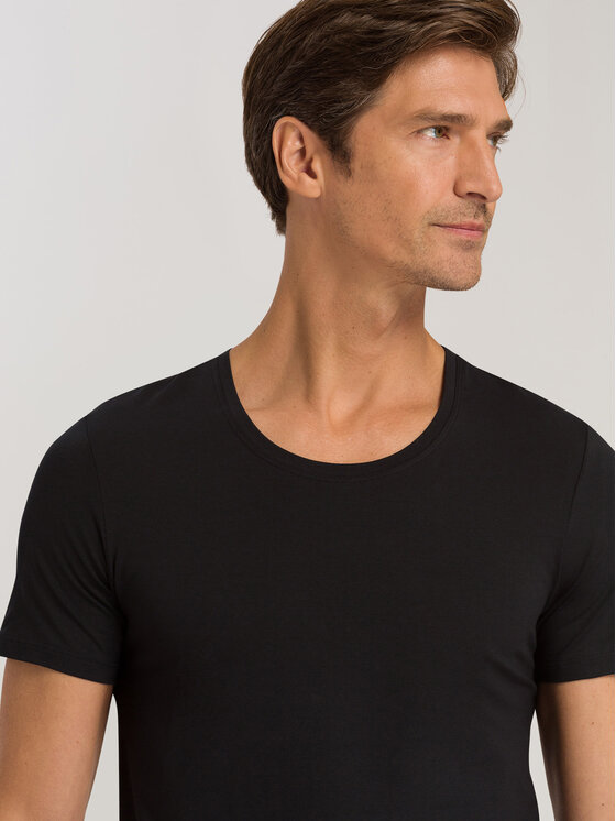 Hanro Hanro Podkoszulek 73088 Czarny Slim Fit