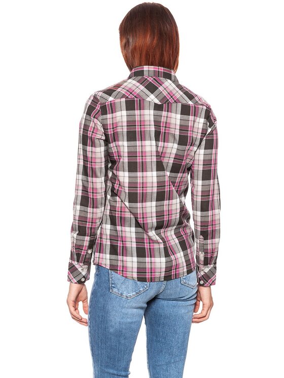Wrangler Wrangler Koszula Check Shirt Różowy Regular Fit