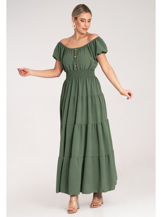 FIGL FIGL Vestito estivo M1170 Verde Flared Fit