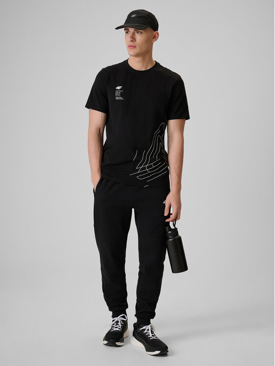 4F 4F Spodnie dresowe MONOCHROME MOVEMENT Czarny Regular Fit