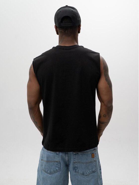 Urban City Urban City Kamizelka BEZRĘKAWNIK Tank Top Męski BAWEŁNIANY Koszulka Bez Rękawów Męska Czarna UrbanCity GŁADKI M Czarny Regular Fit
