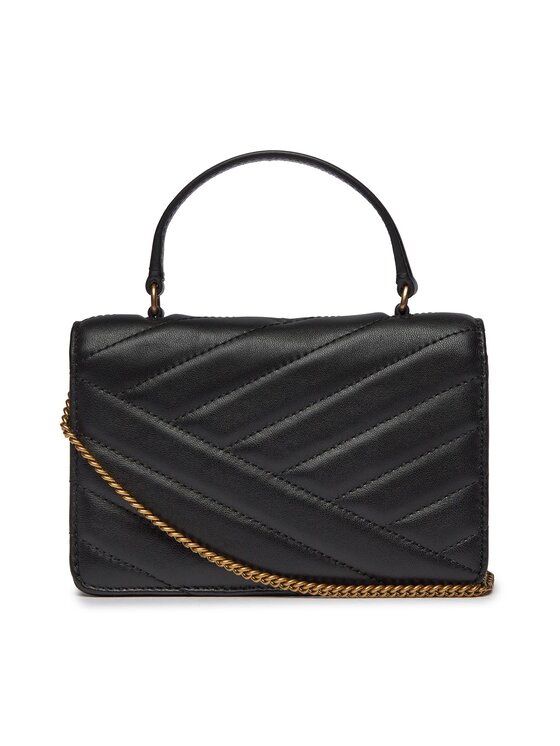 Tory Burch Tory Burch Kabelka Kira Chevron Mini Top Handle Chain Wallet 152356 Černá