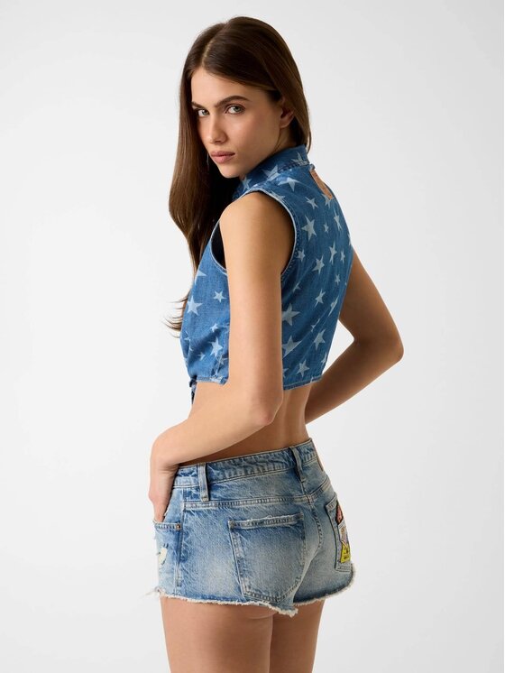 Guess Jeans Guess Jeans Top 182504 Niebieski Classic Fit
