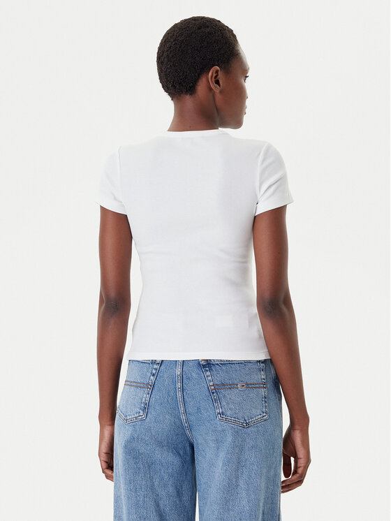 Tommy Jeans Tommy Jeans T-shirt Badge DW0DW17881 Bijela Slim Fit