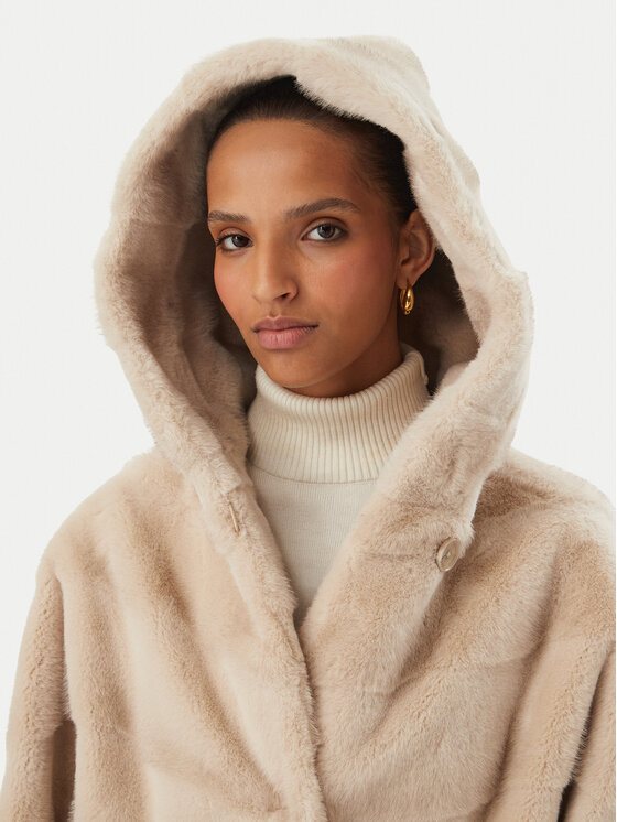 Rinascimento Rinascimento Кожено палто CFC0127050003 Бежов Relaxed Fit
