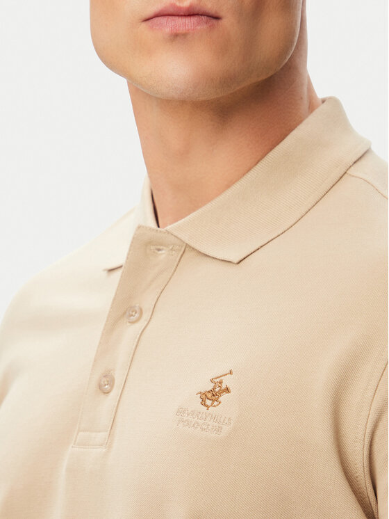Beverly Hills Polo Club Beverly Hills Polo Club Polo marškinėliai P-SS26M-P450124 Smėlio Regular Fit