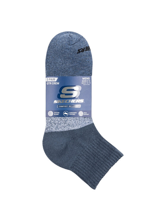 Skechers Skechers Skarpety krótkie 3pk Mens Qtr Colorbloc Socks Kolorowy