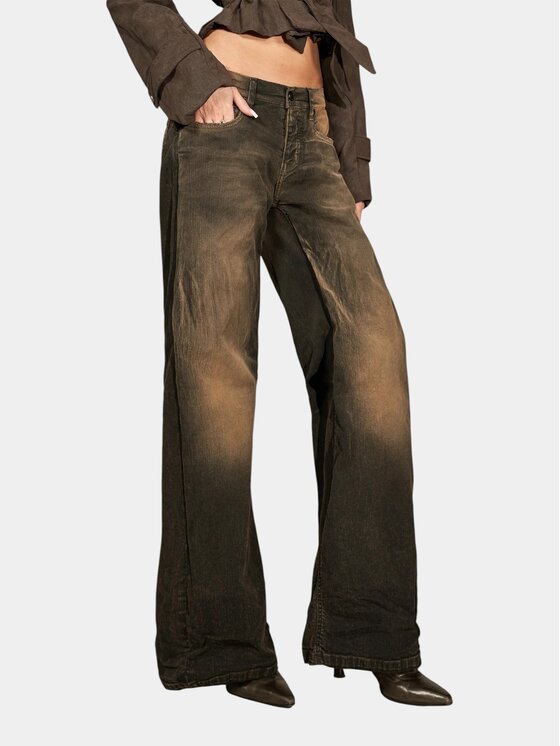 MADE BY SOCIETY MADE BY SOCIETY Spodnie materiałowe Dust - P27375 Brązowy Basic Fit