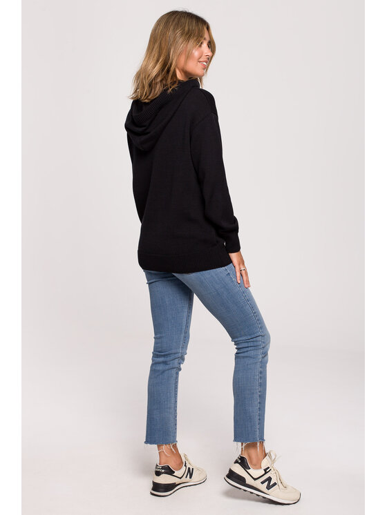 BeWear BeWear Sweter BK073 Czarny Modern Fit