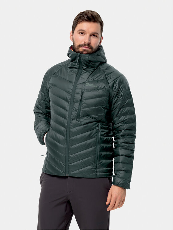 Jack Wolfskin Vatovaná bunda Passamani Down Hoody 1207241 Kaki Regular Fit