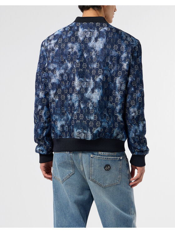PHILIPP PLEIN PHILIPP PLEIN Kurtka bomber 29923 Granatowy Regular Fit