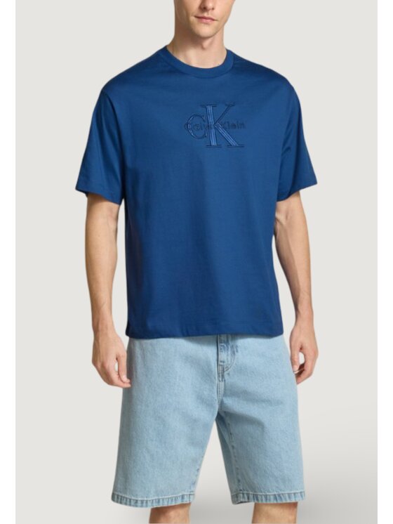 Calvin Klein Jeans Calvin Klein Jeans T-Shirt SS HERO MONOLOGO EMB Μπλε Casual Fit