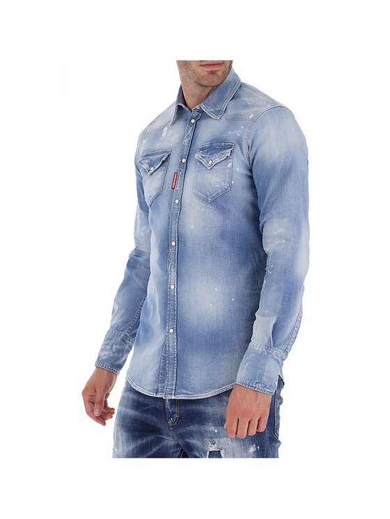 Dsquared2 Dsquared2 Košile S74DM0452 S30341 470 Modrá Slim Fit