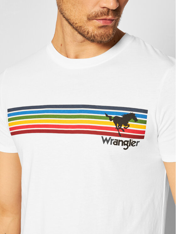 Wrangler Wrangler Tricou Ss Explorer Tee W7G2FK737 Alb Regular Fit