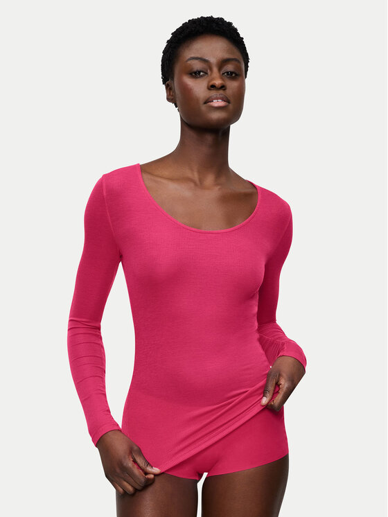 Triumph Koszulka piżamowa Bauty Layers 10225060 Różowy Slim Fit