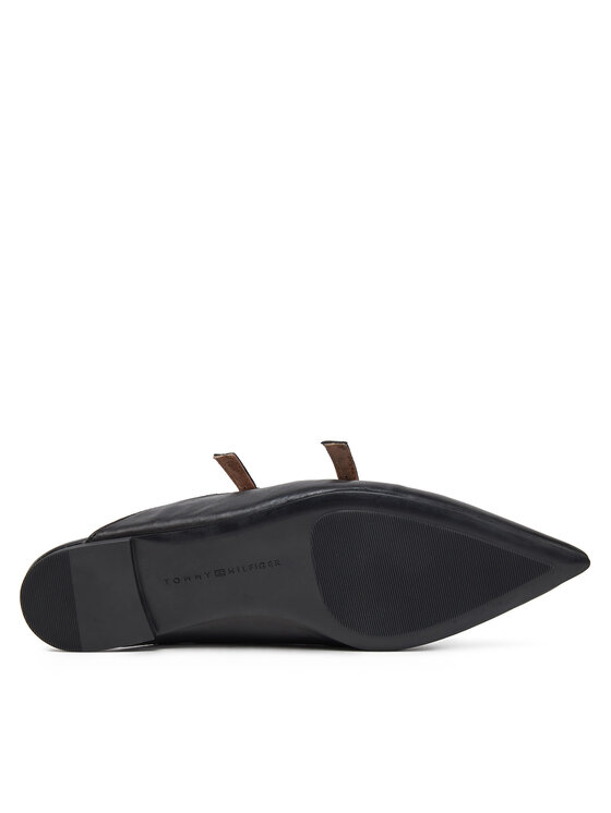 Tommy Hilfiger Tommy Hilfiger Şlapi Th Pointy Leather Mule FW0FW07722 Negru