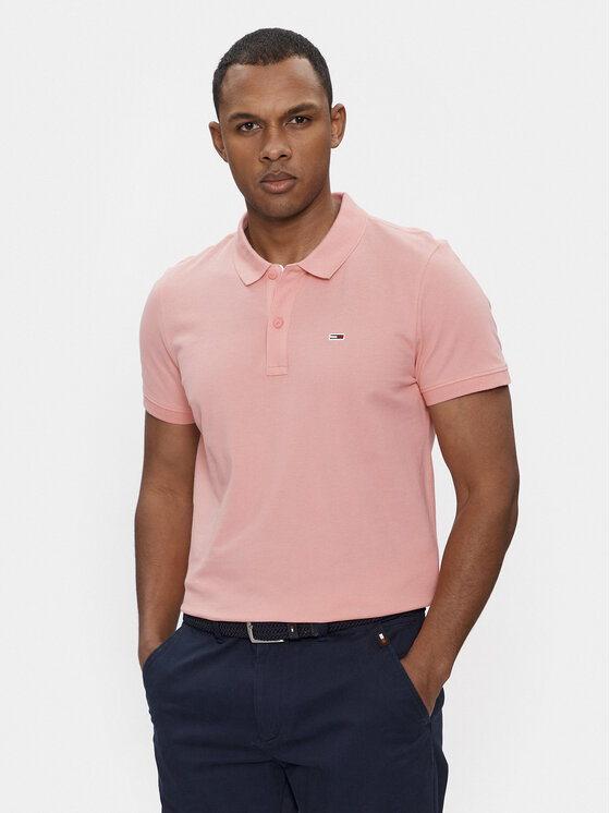 Tommy Jeans Tommy Jeans Poloshirt DM0DM18312 Rosa Slim Fit
