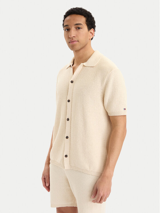 Tommy Hilfiger Tommy Hilfiger Πουκάμισο MW0MW42796 Κρεμ Regular Fit