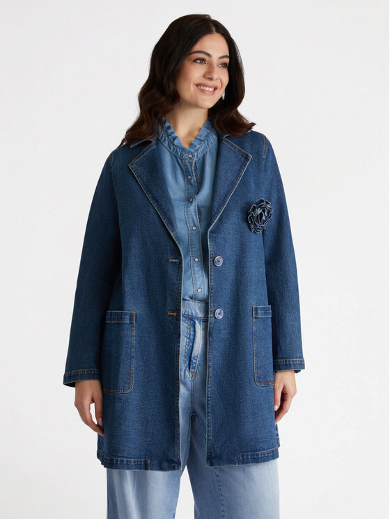 Fiorella Rubino Fiorella Rubino Cappotto F422T001311N034 Blu Regular Fit