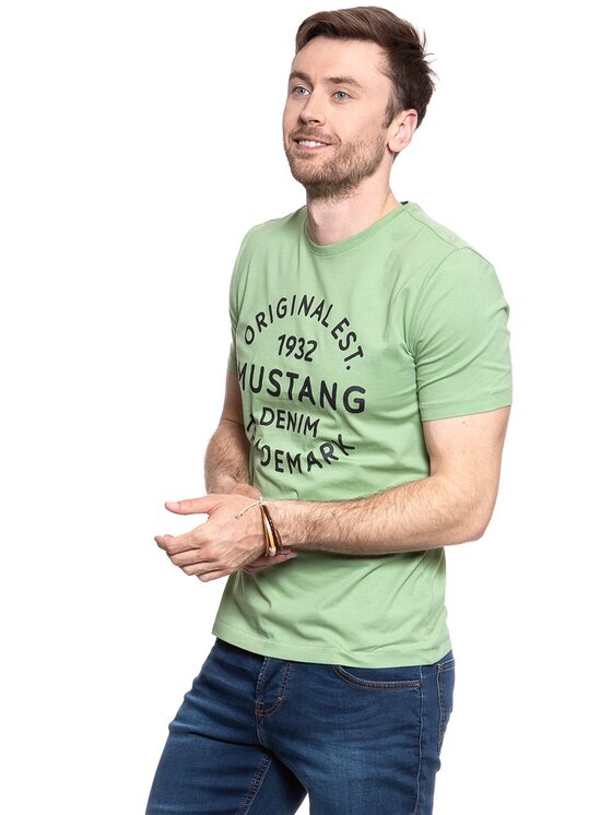 Mustang Mustang T-shirt LOGO T-SHIRT Verde Regular Fit