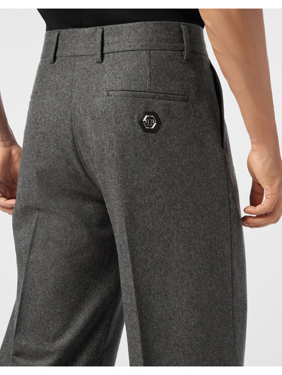 PHILIPP PLEIN PHILIPP PLEIN Spodnie materiałowe 28007 Beżowy Wide Fit