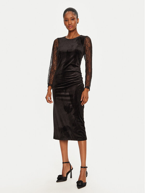 Rinascimento Rinascimento Koktejlové šaty CFC0121824003 Černá Regular Fit