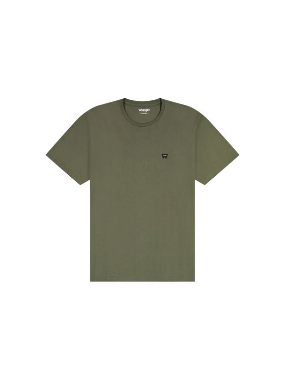 Wrangler Wrangler T-Shirt SIGN OFF TEE Zielony Regular Fit