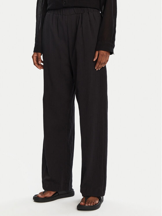 Seafolly Seafolly Pantaloni din material Crinkle 55430-PA Negru Relaxed Fit