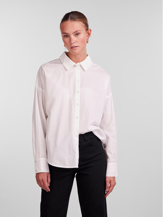 Pieces Cămașă 17133909 Alb Loose Fit