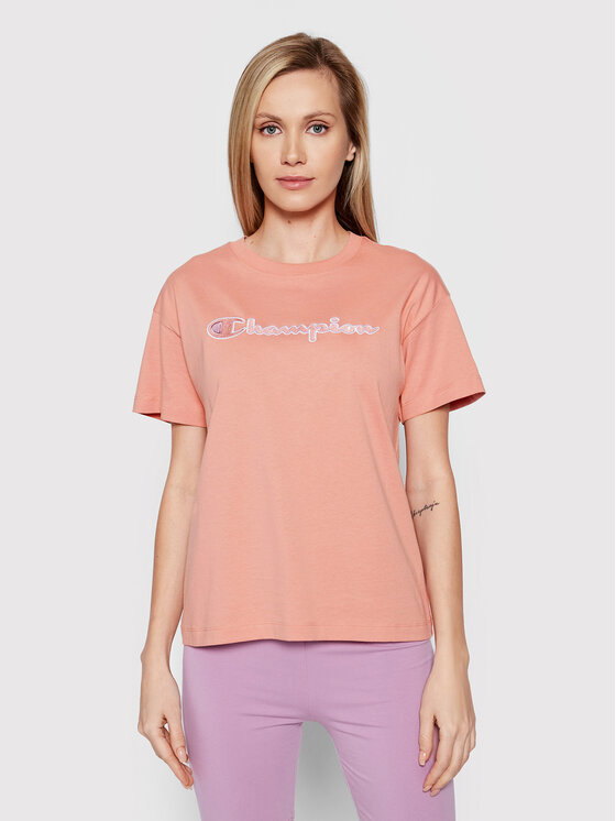 Champion Champion Marškinėliai Crewneck 115351 Rožinė Custom Fit