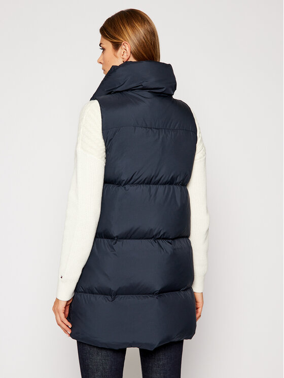 tommy hilfiger blue down long length gilet