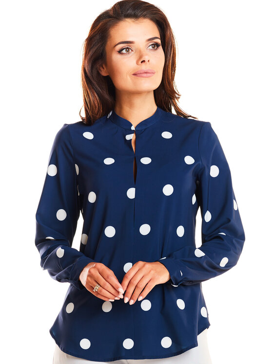 Awama Awama Koszula A239 Granatowy Basic Fit