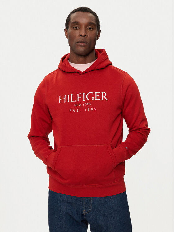 Tommy Hilfiger Džemperis ar kapuci MW0MW35523 Sarkans Regular Fit