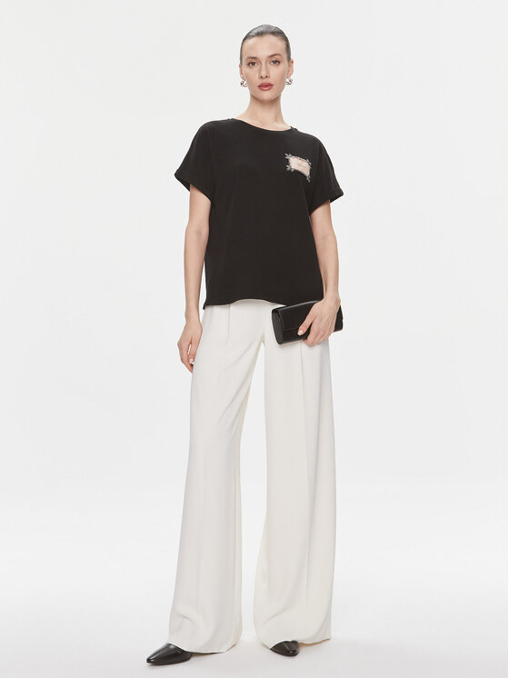 TWINSET TWINSET T-Shirt 241TP2211 Czarny Regular Fit
