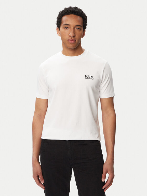 KARL LAGERFELD Tricou 755781 563235 Alb Regular Fit