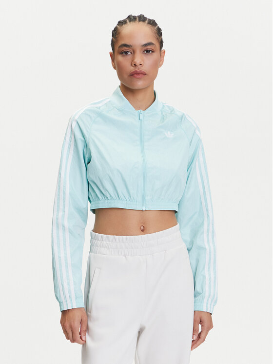 adidas Mikina adicolor Teamgeist JD0267 Tyrkysová Slim Fit