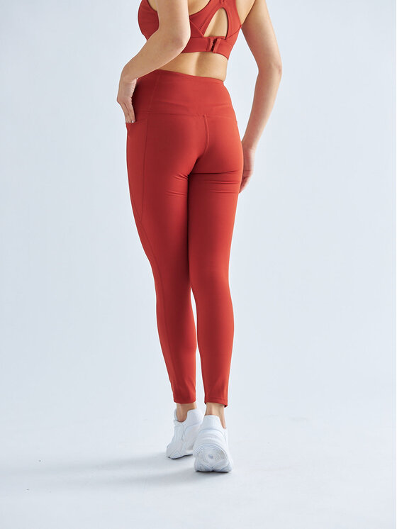 BeShaped BeShaped Legginsy z Kieszeniami Flex Appeal Czerwony